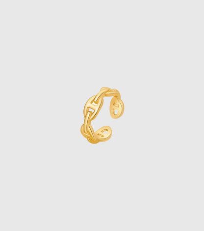 Gold Mariner Link Ring - OUZELJewellery