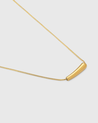 Gold Mini Curved Bar Necklace - OUZELJewellery