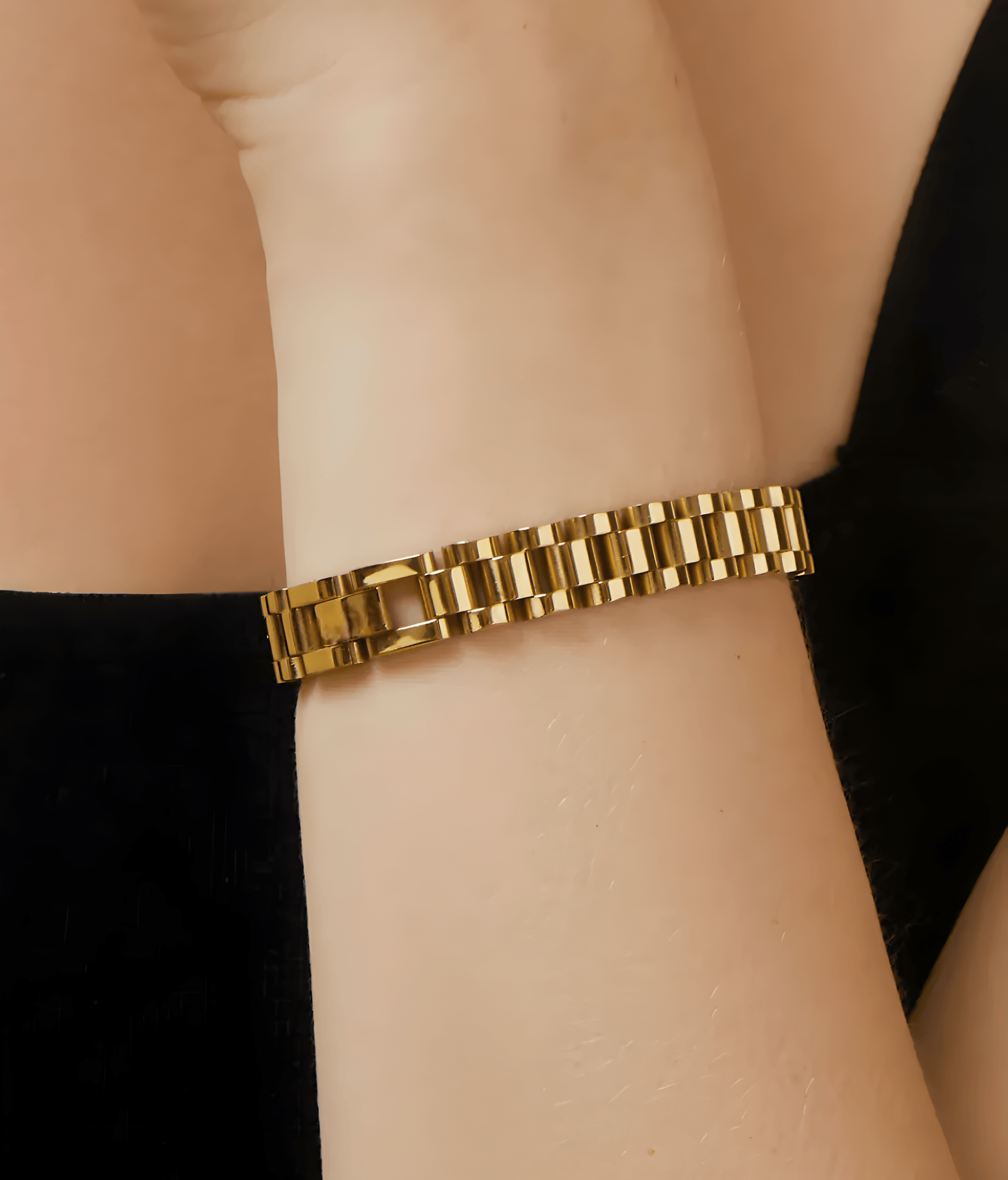 Gold Oyster Watchstrap Bracelet - OUZELJewellery