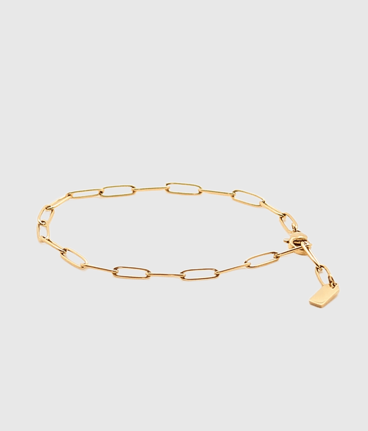 Gold Paperclip Chain Bracelet - OUZELJewellery