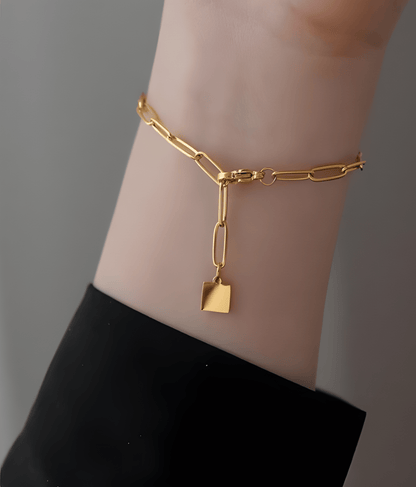 Gold Paperclip Chain Bracelet - OUZELJewellery