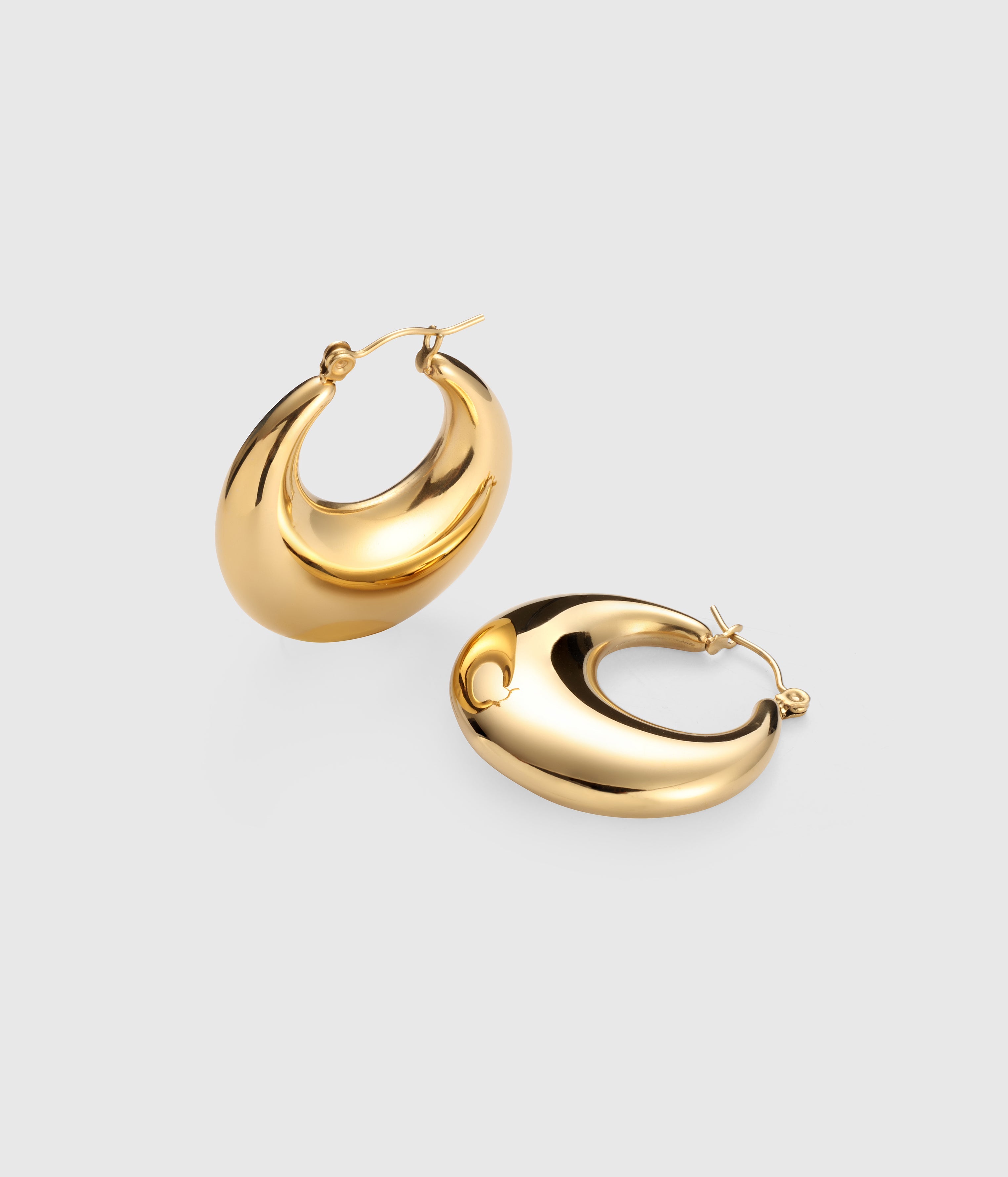 French Girl Aesthetic Gold Chunky Hoop Earrings | Eunoia Selects