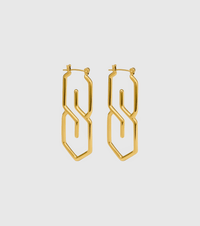 Gold 'S' Shape Hoop Earrings - OUZELJewellery