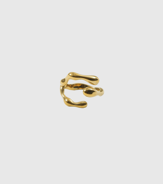 Gold Sculpted Ring - OUZELJewellery