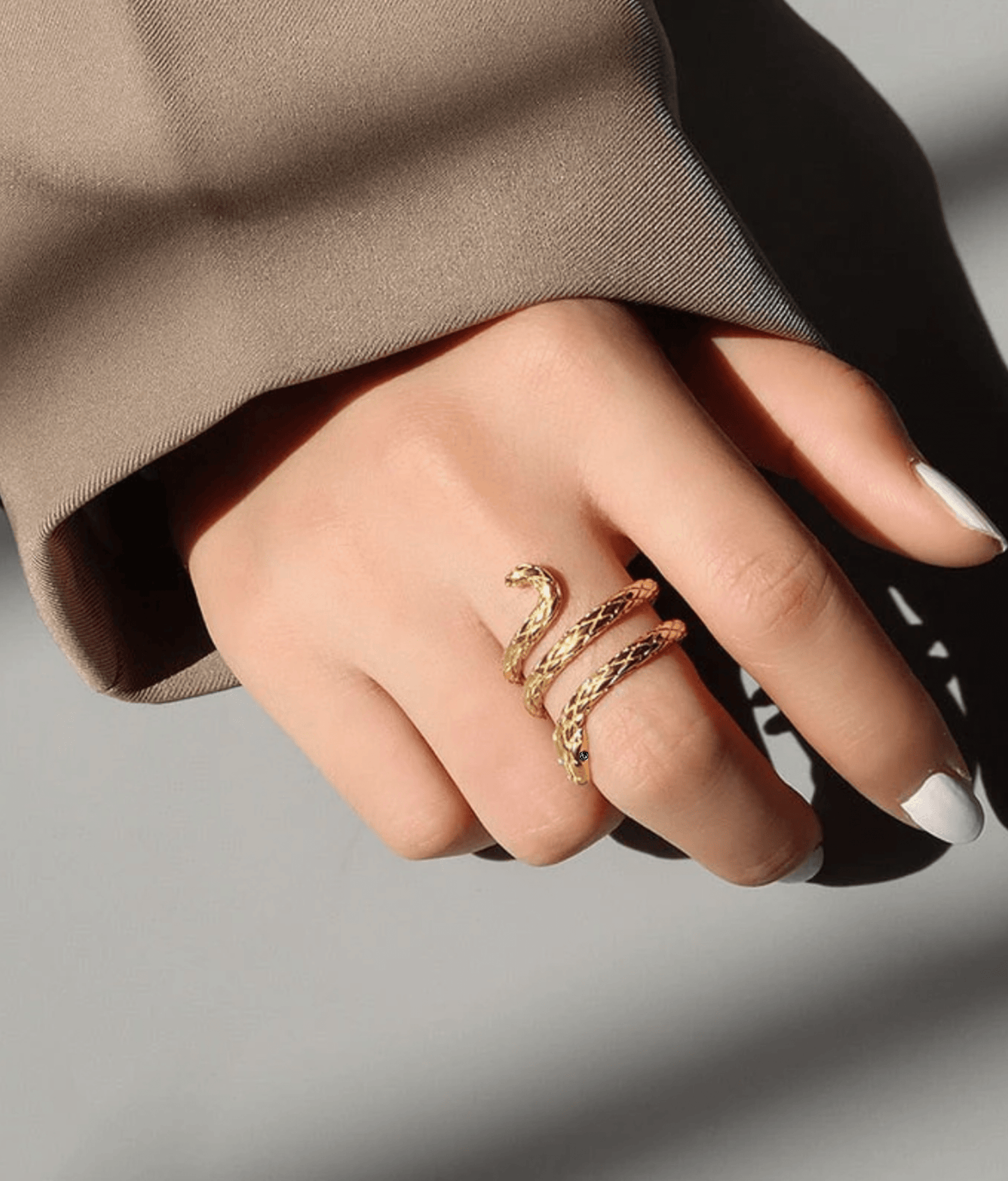 Gold Snake-Wrap Ring - OUZELJewellery