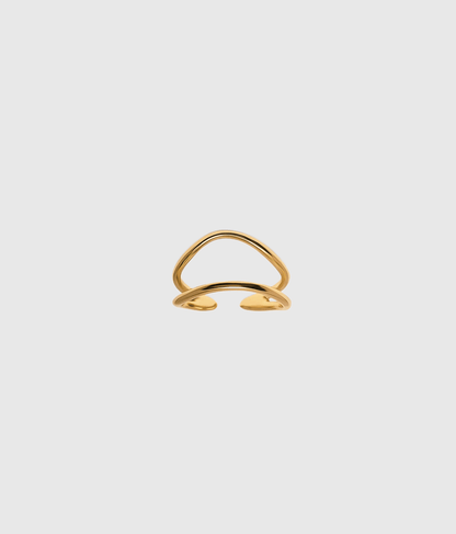 Gold Stacked Double Ring - OUZELJewellery