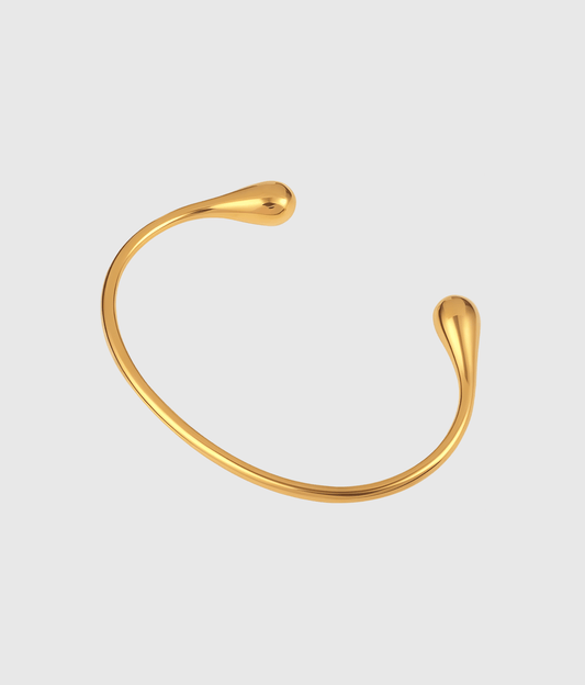 Gold Teardrop Cuff Bracelet - OUZELJewellery