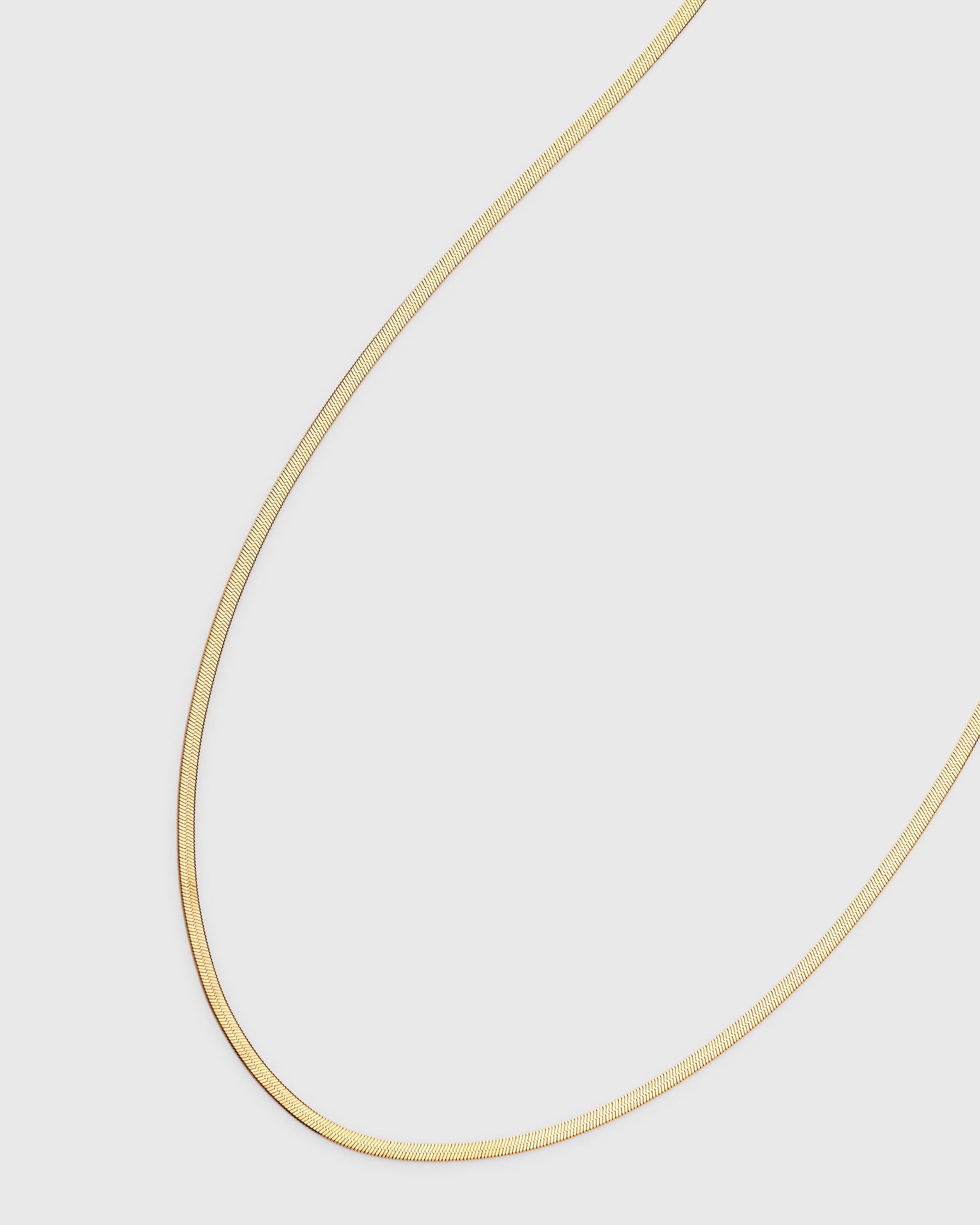 Gold Thin Herringbone Chain Necklace - OUZELJewellery