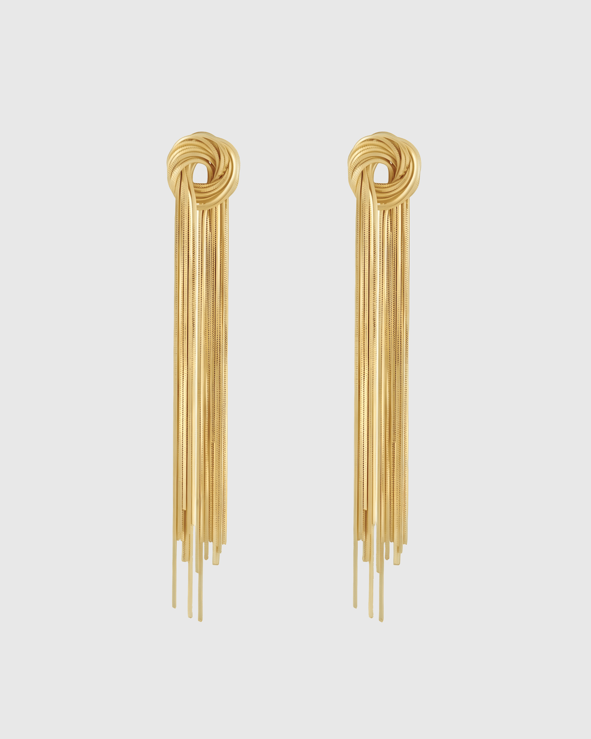 Gold Tied Tassel Earrings - OUZELJewellery