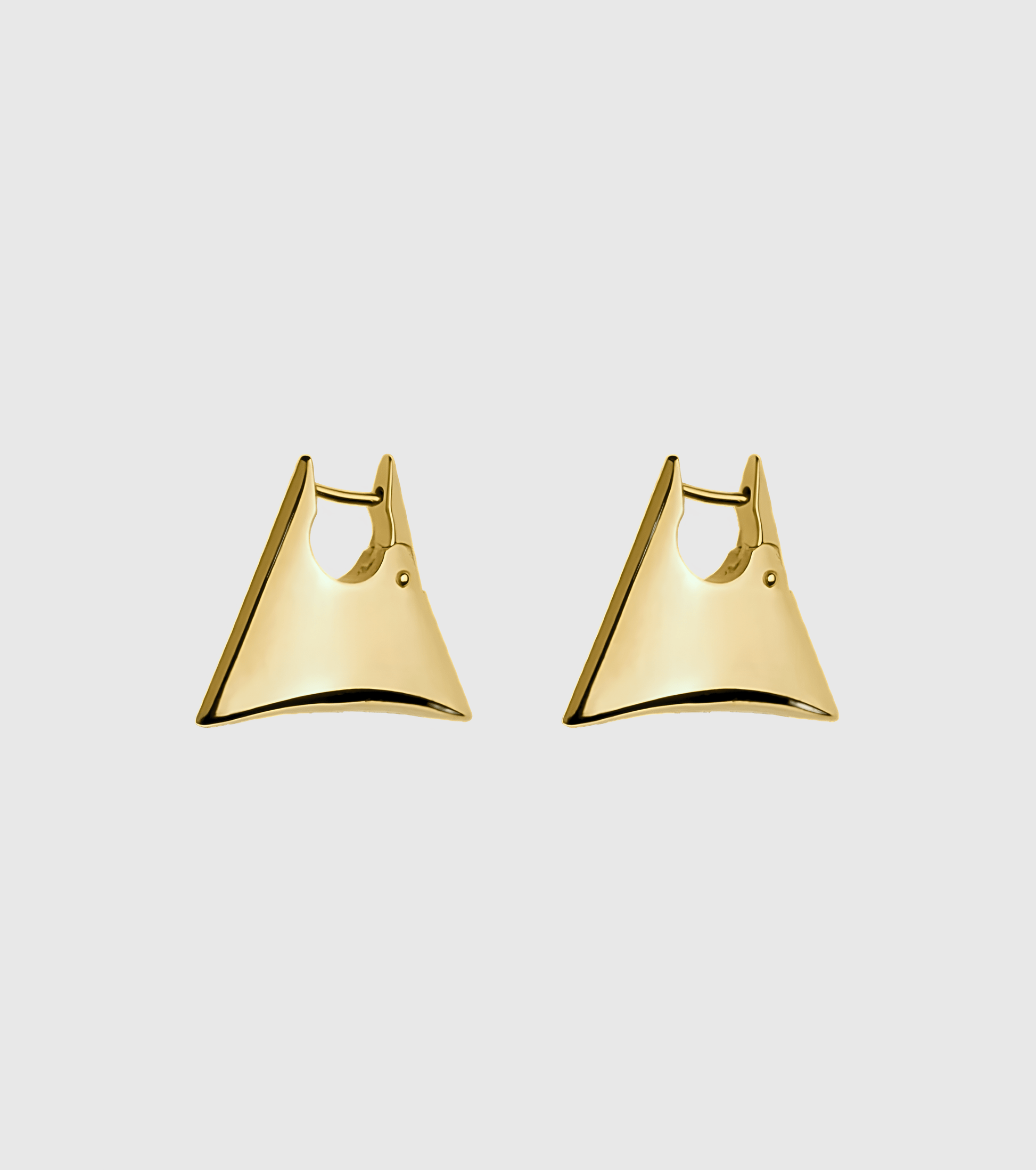 Gold Triangle Hoop Earrings - OUZELJewellery