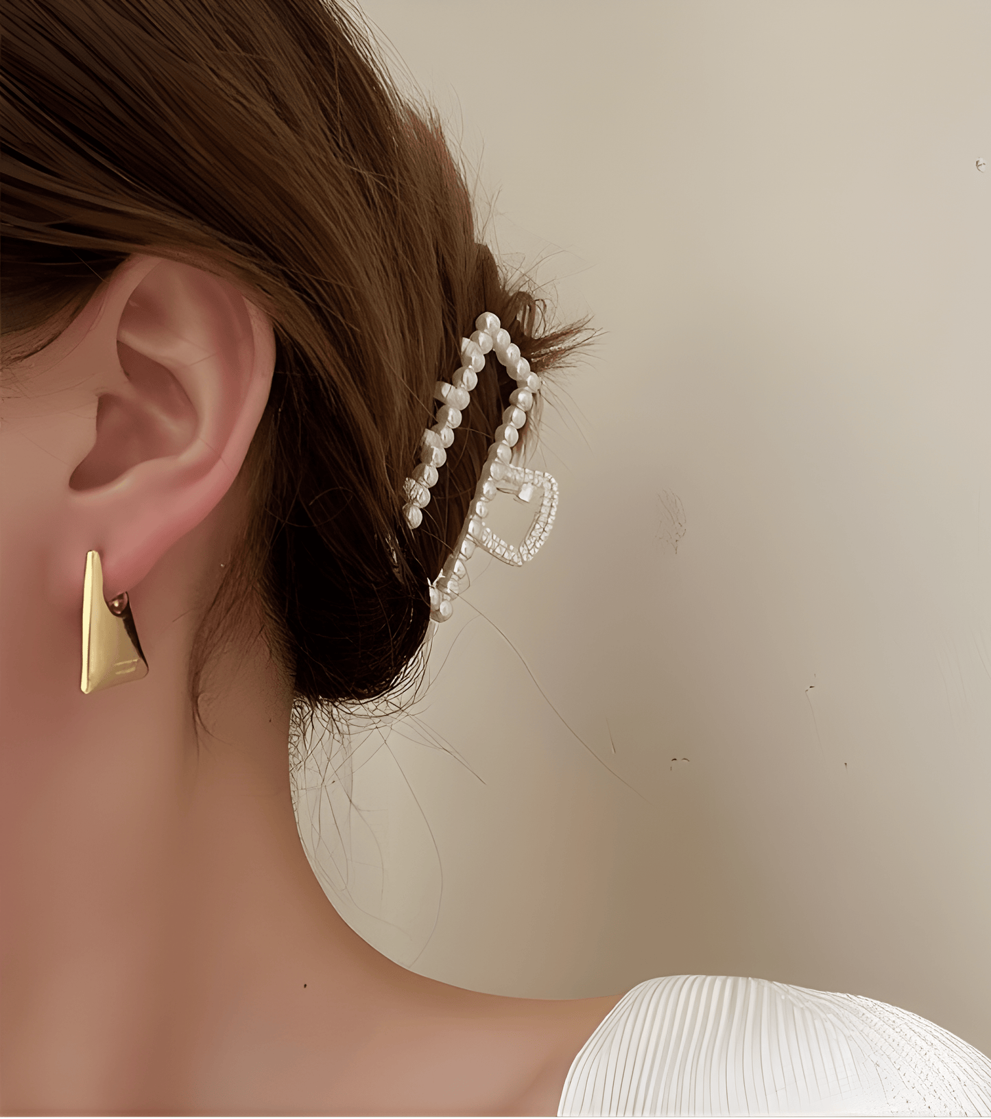 Gold Triangle Hoop Earrings - OUZELJewellery