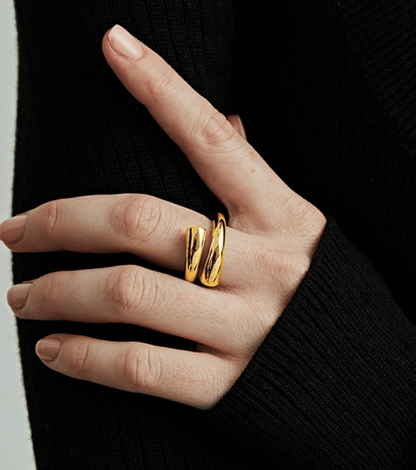 Gold Wraparound Ring - OUZELJewellery