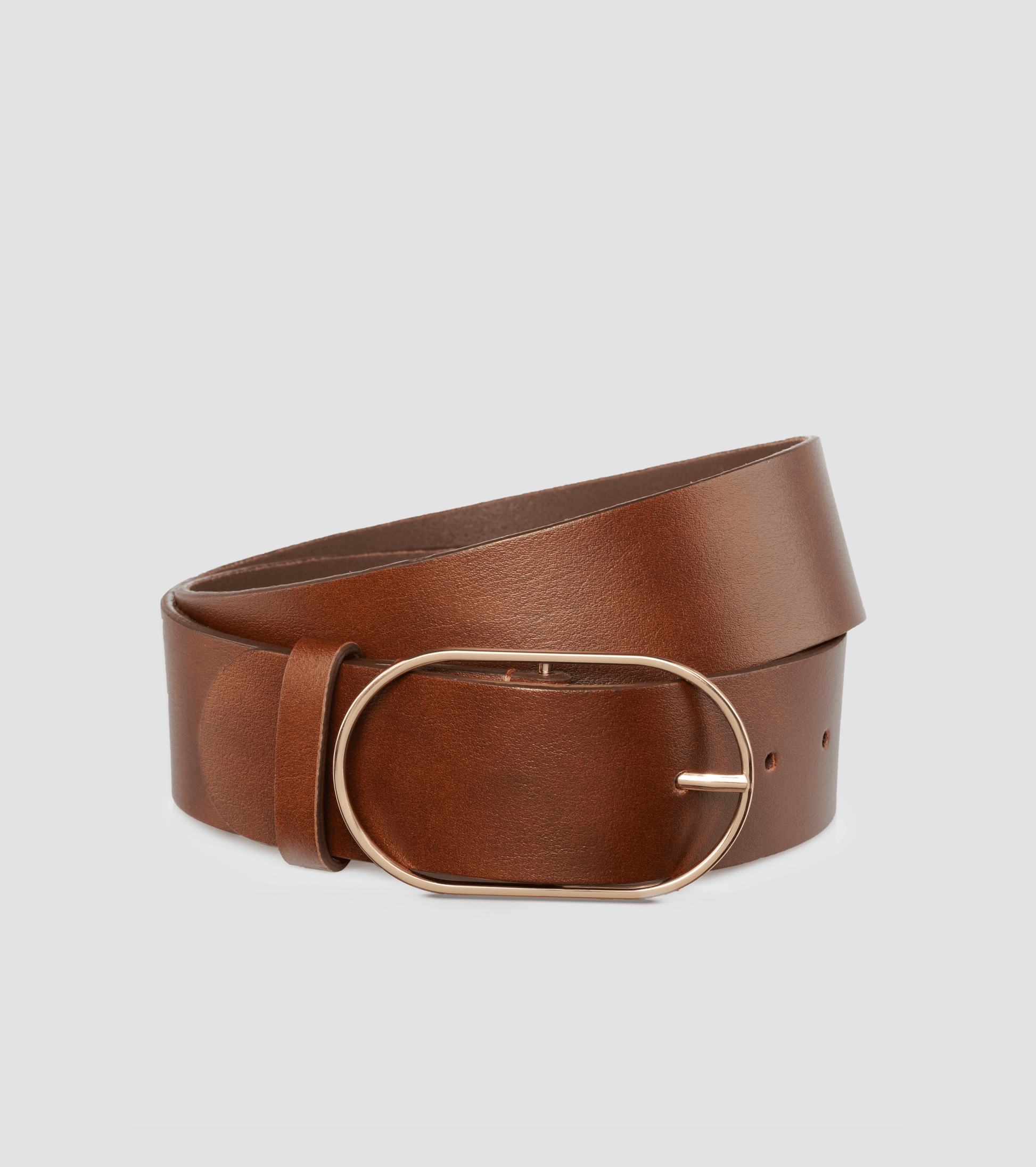 INES Italian Leather Belt- Brown - OUZELLeather Belts