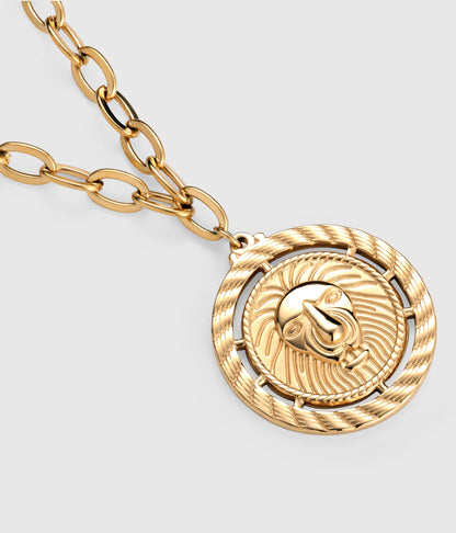 Lion Medallion Pendant Necklace - OUZELJewellery