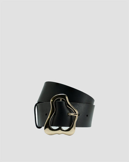 LIQUE Molten Buckle Leather Belt - OUZELLeather Belts