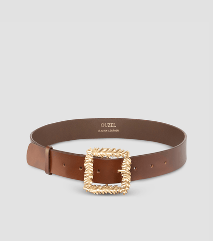 LYA Italian Leather Belt- Brown - OUZELLeather Belts