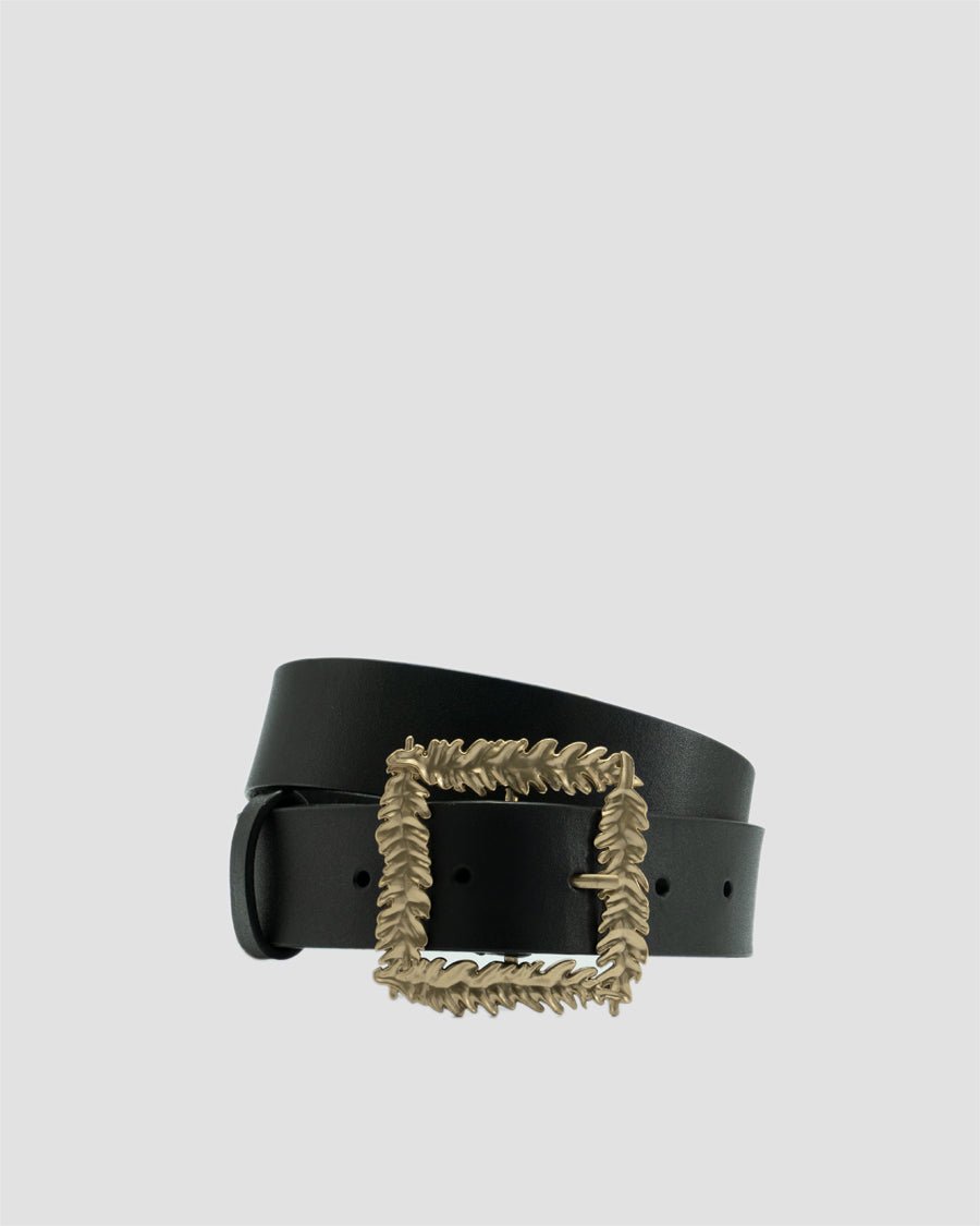 LYA Leaf Buckle Leather belt - OUZELLeather Belts