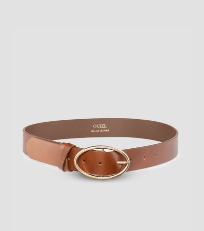 OLGA Italian Leather Belt- Brown - OUZELLeather Belts