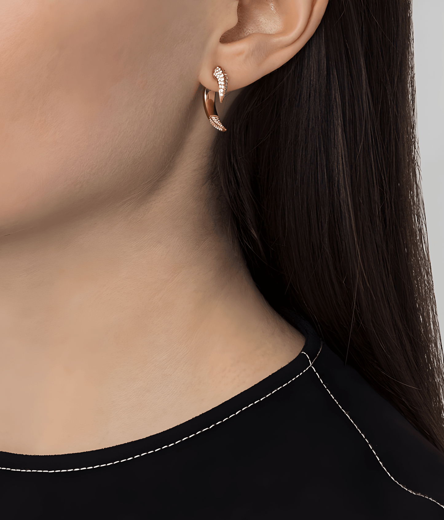 Rose Gold CZ Talons Earrings - OUZELJewellery