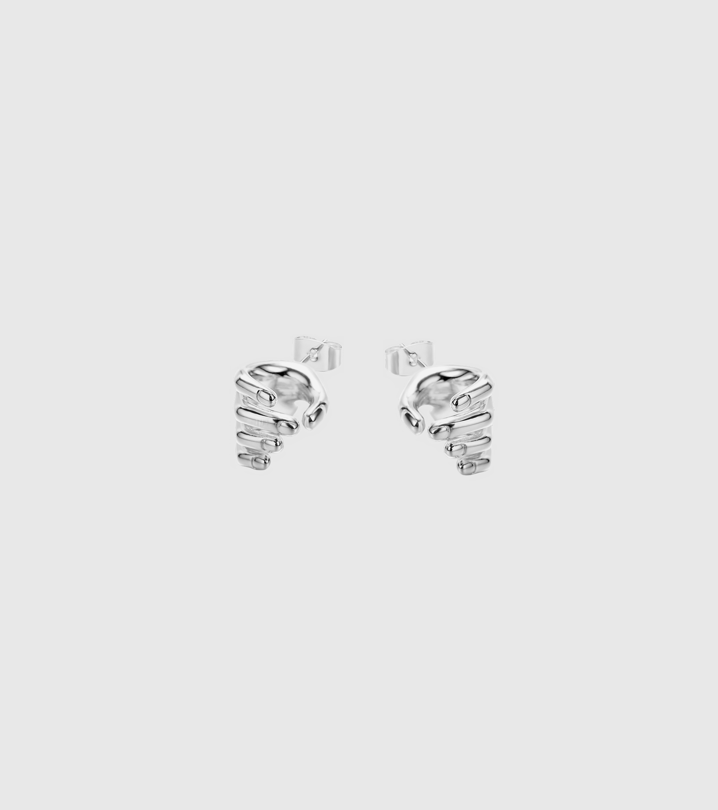 Silver Hand Stud Pod Earrings - OUZELJewellery