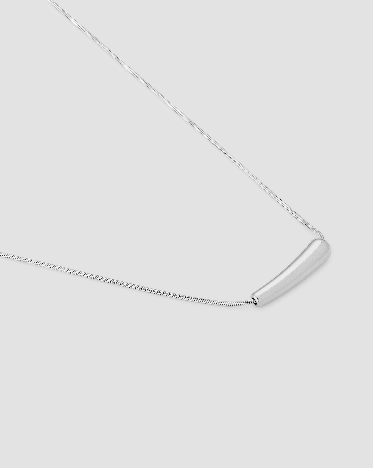 Silver Mini Curved Bar Necklace - OUZELJewellery