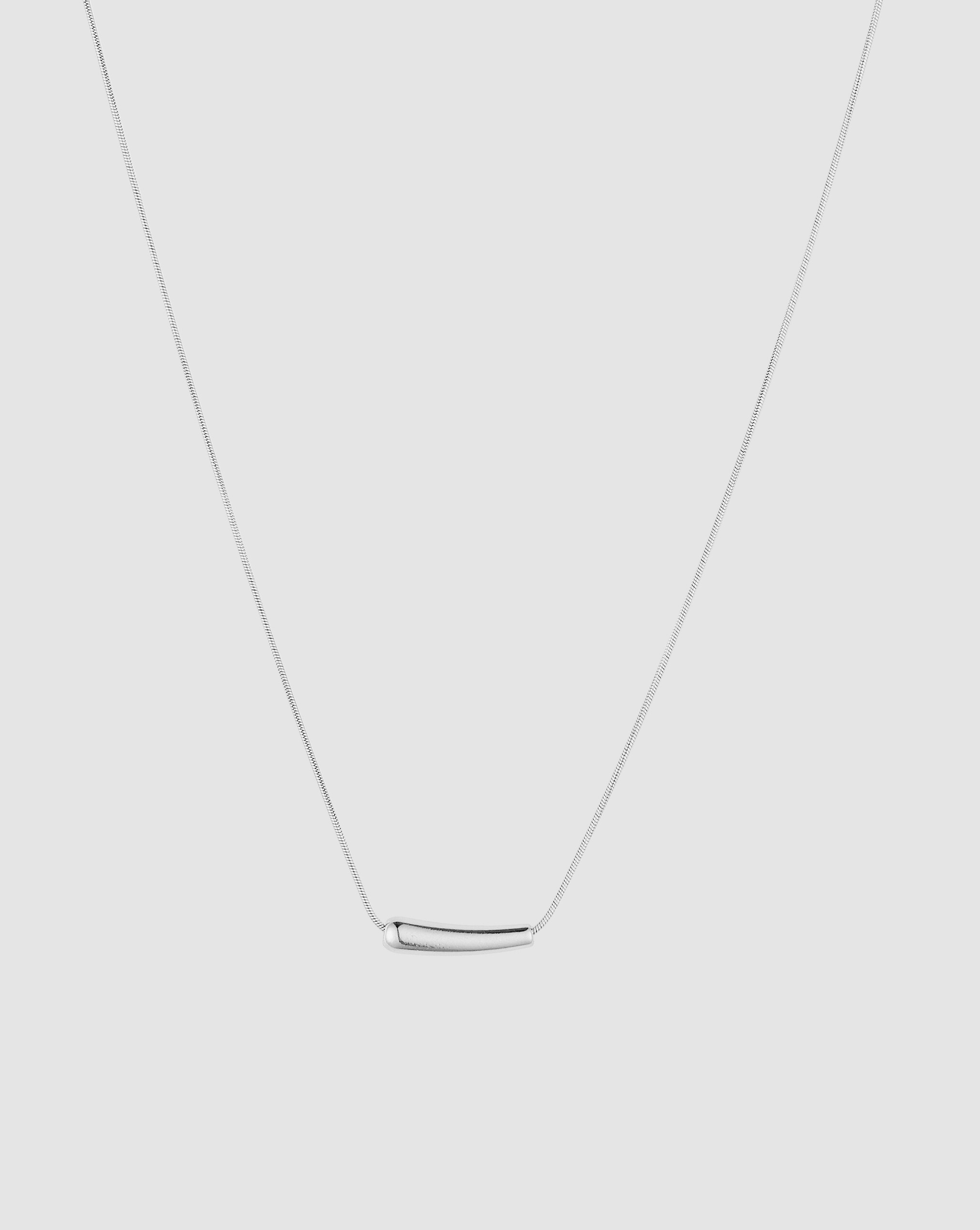 Silver Mini Curved Bar Necklace - OUZELJewellery