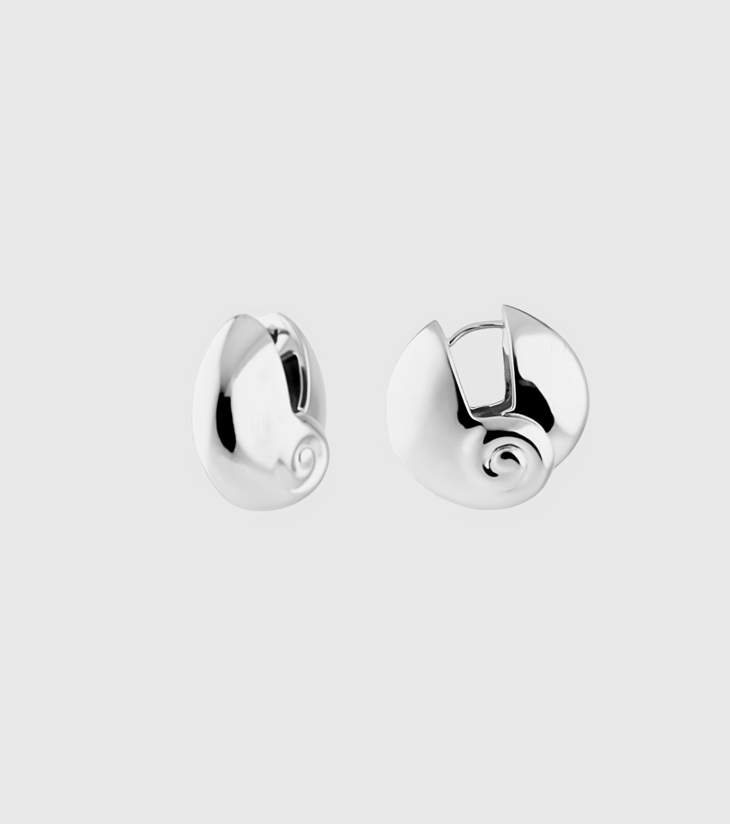 Silver Snail Shell Hoop Earrings - OUZELJewellery