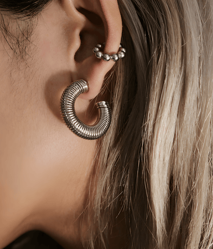 Silver Spring Coil Hoop Earrings - OUZELJewellery