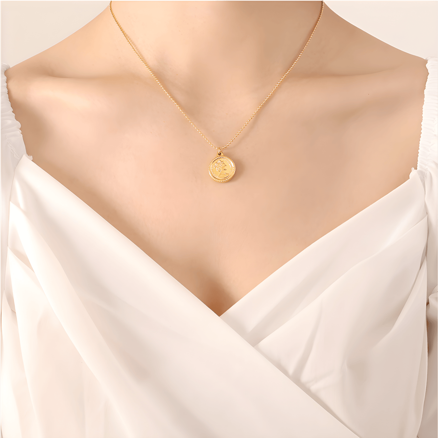 Small Coin Pendant Necklace - OUZELJewellery