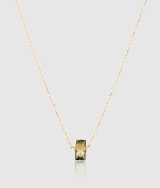 Tiny Crystal Bar Pendant Necklace - OUZELJewellery