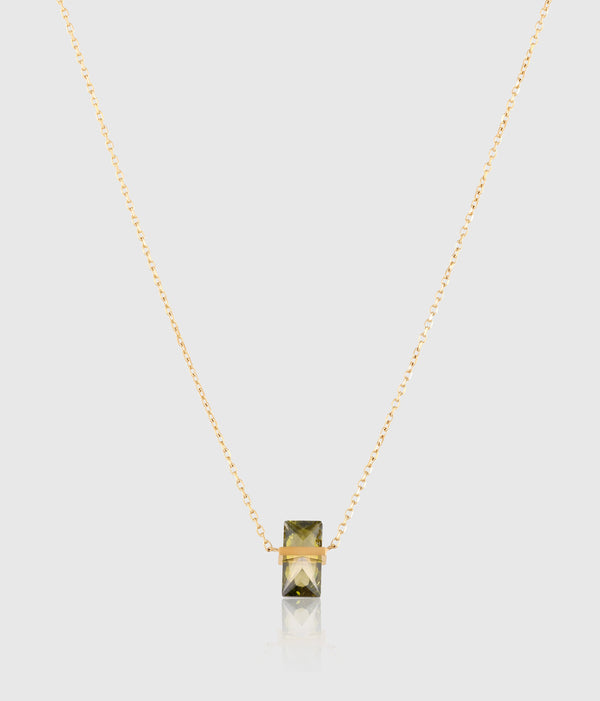 Tiny Crystal Bar Pendant Necklace - OUZELJewellery