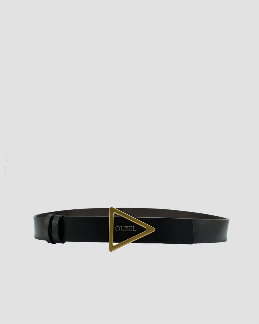 TROIS Triangle Buckle Reversible Leather belt - OUZELLeather Belts