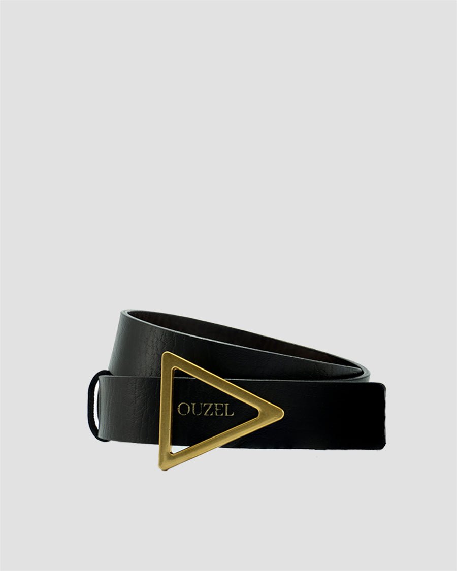 TROIS Triangle Buckle Reversible Leather belt - OUZELLeather Belts