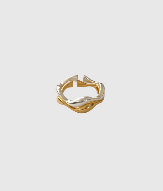 Two-Tone Curve Stacking Ring - OUZELJewellery