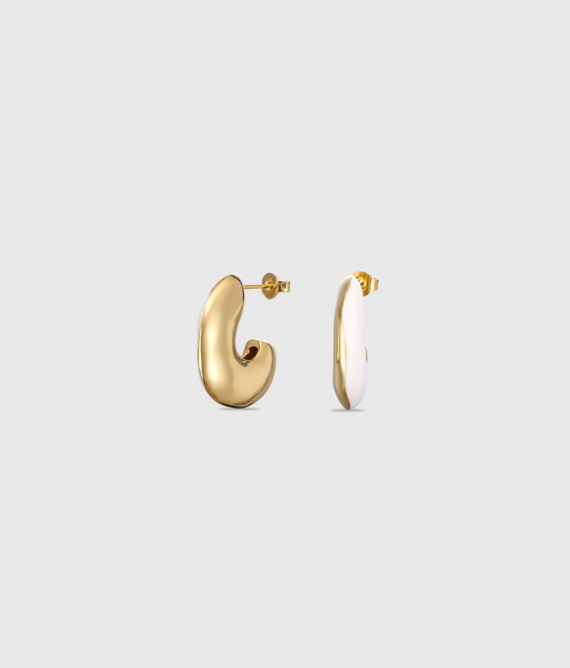 Two-Tone Enamel Hoop Earrings - OUZELJewellery