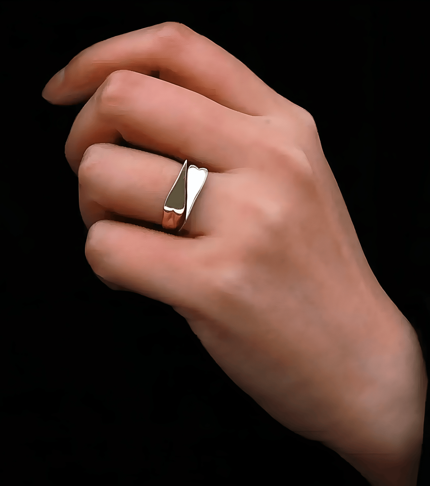 Two-Tone Heart Stacking Ring - OUZELJewellery