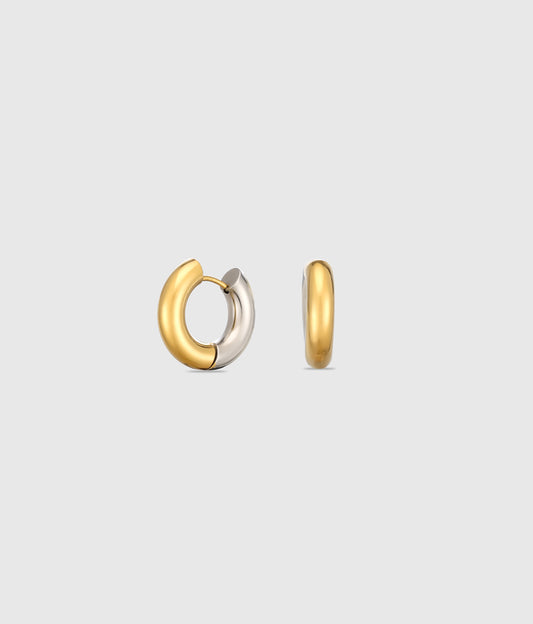 Two-Tone Hoop Earrings - OUZELJewellery