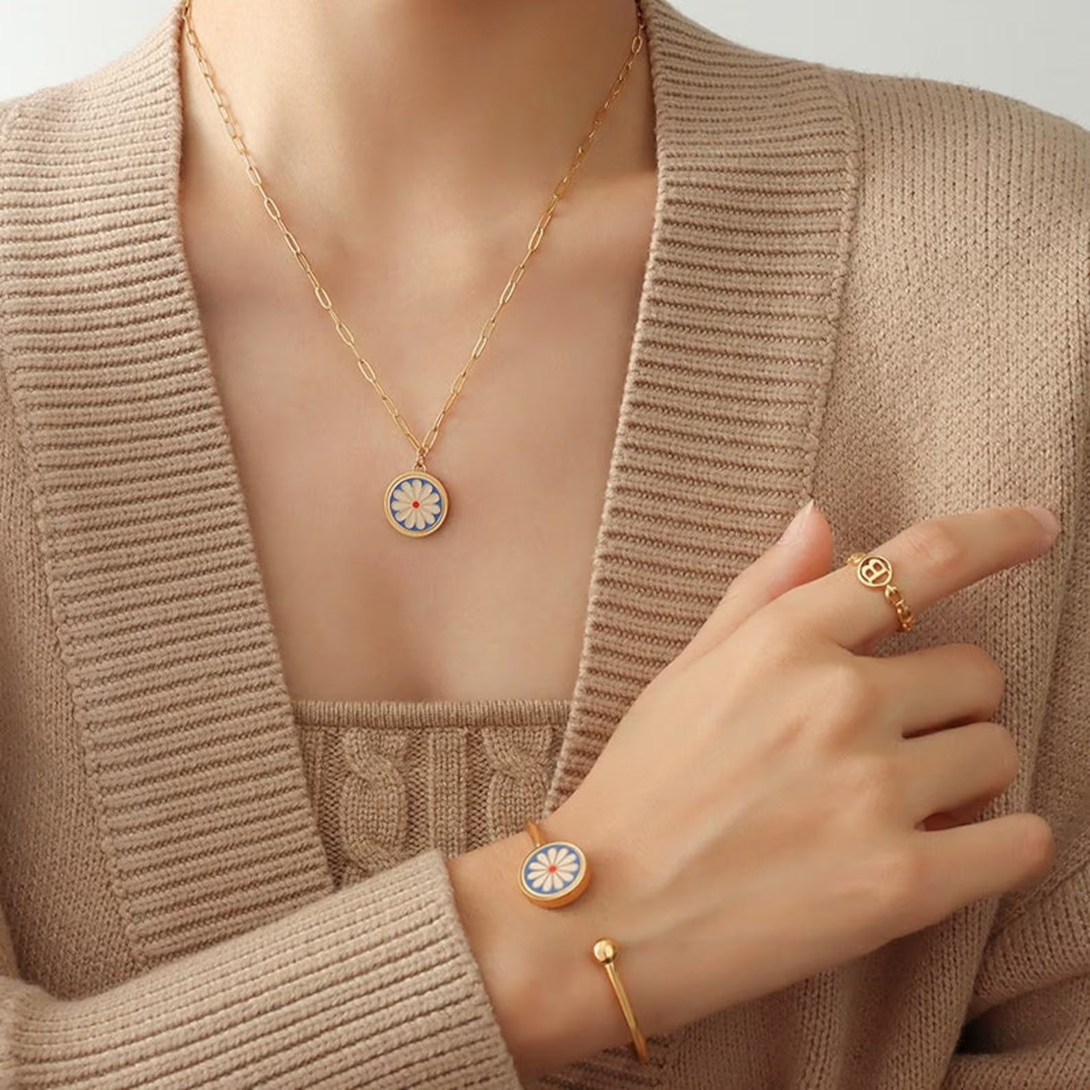 Women's mariner fancy Puff Necklace & Bracelet Set in 14Kt Gold | Las  Villas Jewelry