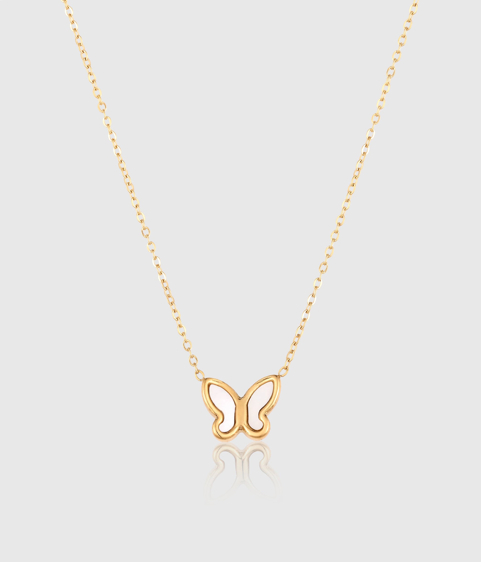 White Shell Butterfly Pendant Necklace – OUZEL