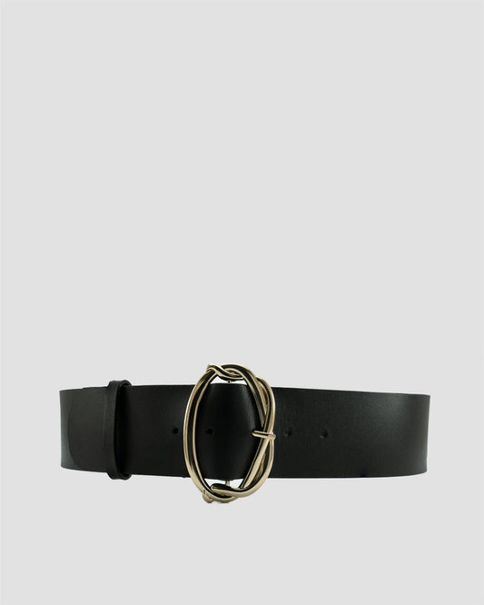 Black and Orange Genuine Leather Layered Belt, O/S - Elements Unleashed